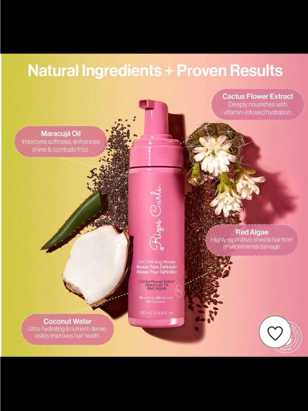 Rizos Curls Curl Defining Mousse, a 6.8 fluid ounce lightweight styling foam